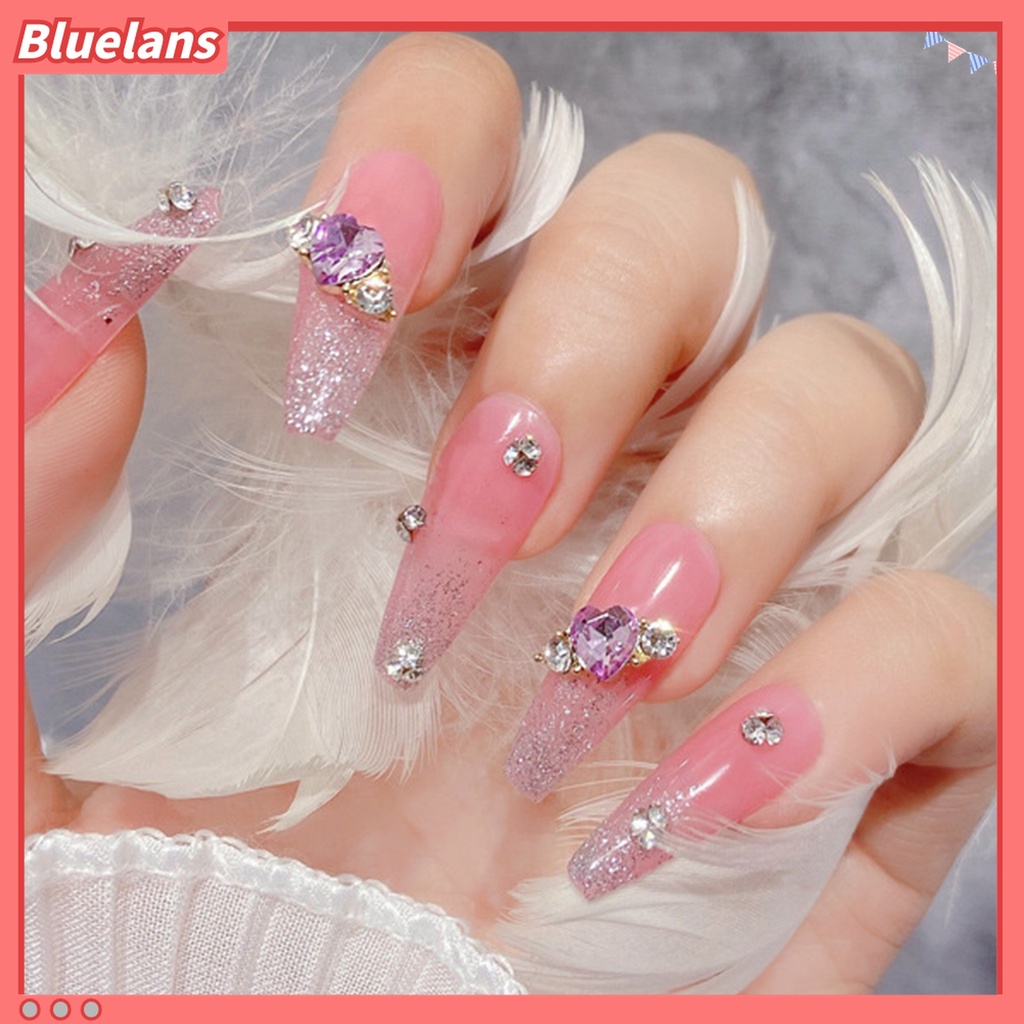 (In Stock) Kacamata Hitam Lensa Warna Warni ♡10 Pcs Aksesoris Perhiasan Berlian Imitasi Bentuk Hati Bahan Alloy Untuk Dekorasi Manicure Nail Art