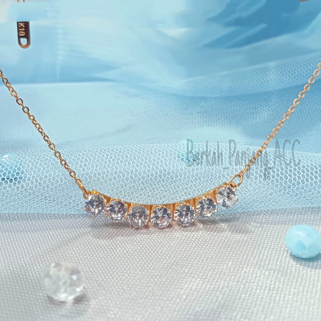 KALUNG TITANIUM  DIAMOND 07 PERMATA perhiasan super berkelas fashion korea anti karat dan anti luntur