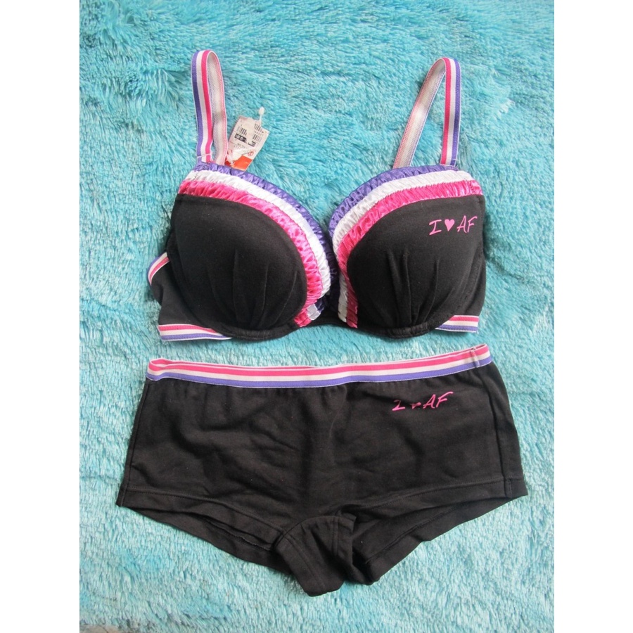 BRA SET KATUN AIMER FEEL 201 BL SIZE 32E (E70) PANTY / CELANA DALAM SIZE M - NORMAL PRICE IDR 319RIB