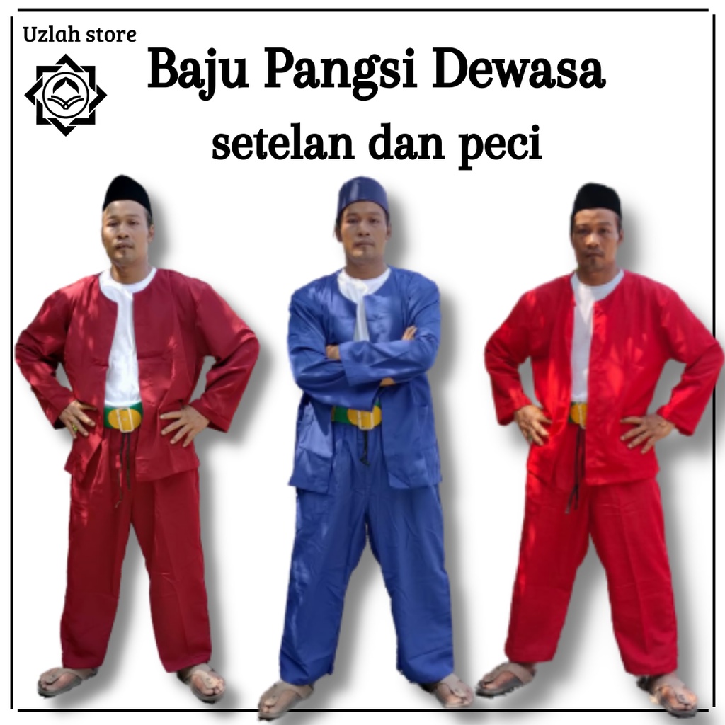 Jual Baju Pangsi Dewasa Baju Pangsi Setelan Dan Peci Baju Adat Betawi