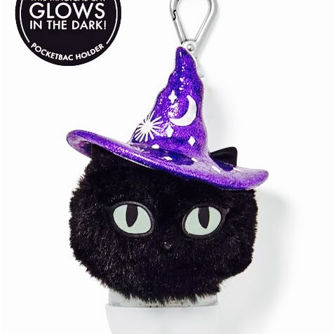 HALLOWEEN Bath & Body Works Fall Autumn BBW Glow in the Dark Witch Cat Pocketbac Holder Hand Sanitiz