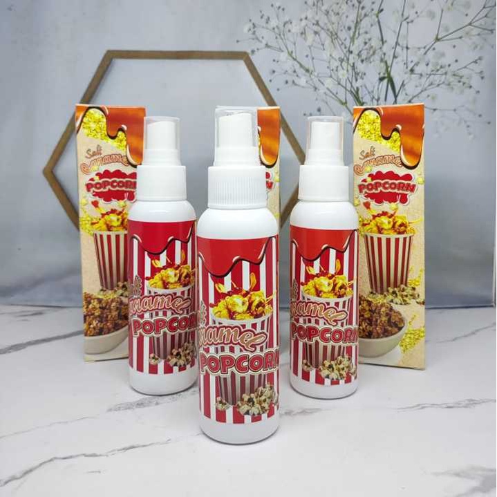 PARFUM BADAN BODYMIST PRIA WANITA POPCORN CARAMEL - WANGI TAHAN LAMA-100ml