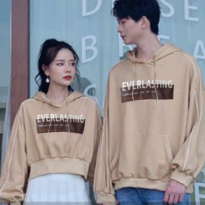 Couple Hoodie Everlasting - Variasi Pria Big Size &amp; Wanita Crop - Korean Style Sweatshirt Hodie - Bahan Fleece