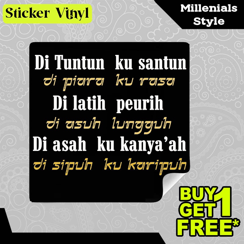 

Stiker Sticker Dituntun Ku Santun Gambar Unik Desain Keren dan Kekinian Aesthetic Bahan Vinyl Satuan Anti Air