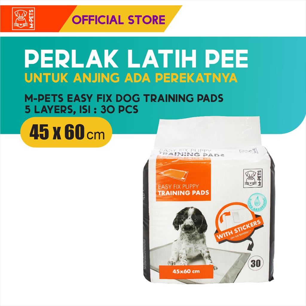 M-Pets 5 Layer Easy Fix Dog Training Pad 45x60 cm 30 pcs / Latih Pee