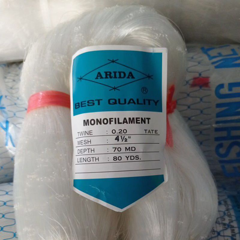 Jaring Ikan Arida 0.20 4½ 70md/80yds tate Pukat Arida Jaring Arida Jaring Ikan Senar Jaring ikan mur