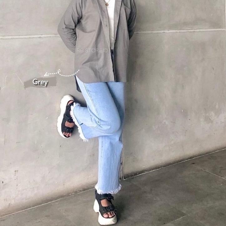 Rekomendasi Kemeja Wanita Oversize Linen Katun Lengan Panjang Premium Shirt Olivia Marka Denim