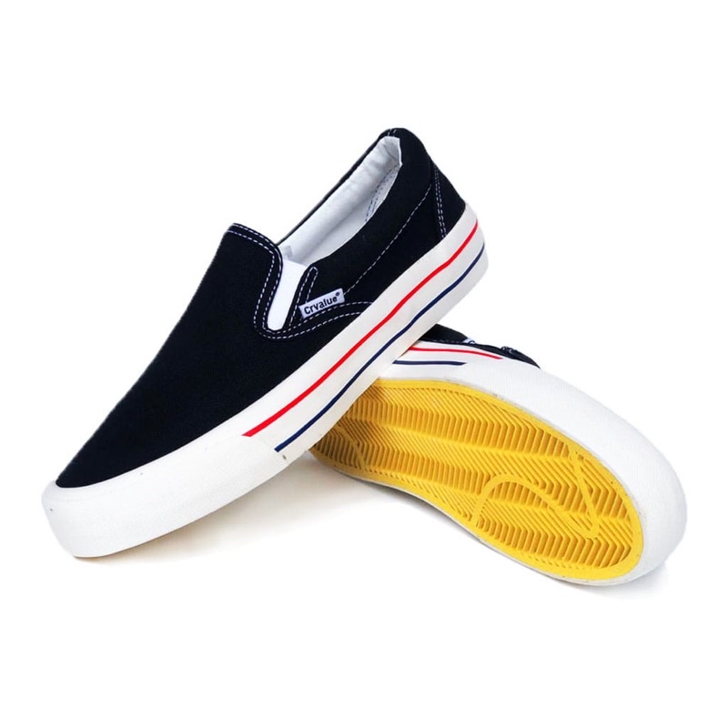 Sepatu Slip On CorvalueFootwear Doncaster Bw Redblue