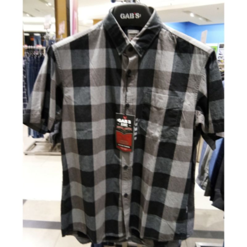 The Gab's jeans original mens ABBC070M022S Kemeja pendek pria katun berkantong regular fit