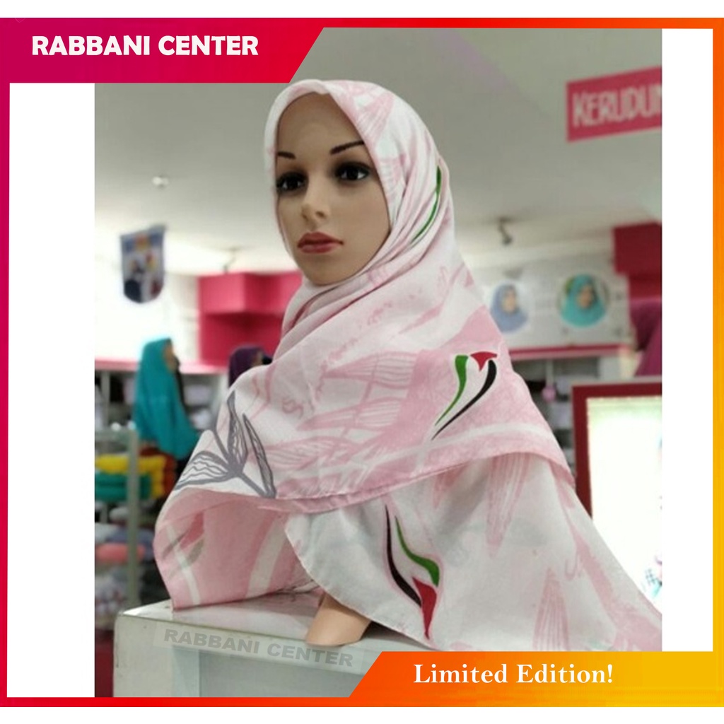 scarf rabbani kerudung segi empat tetra mizu pink