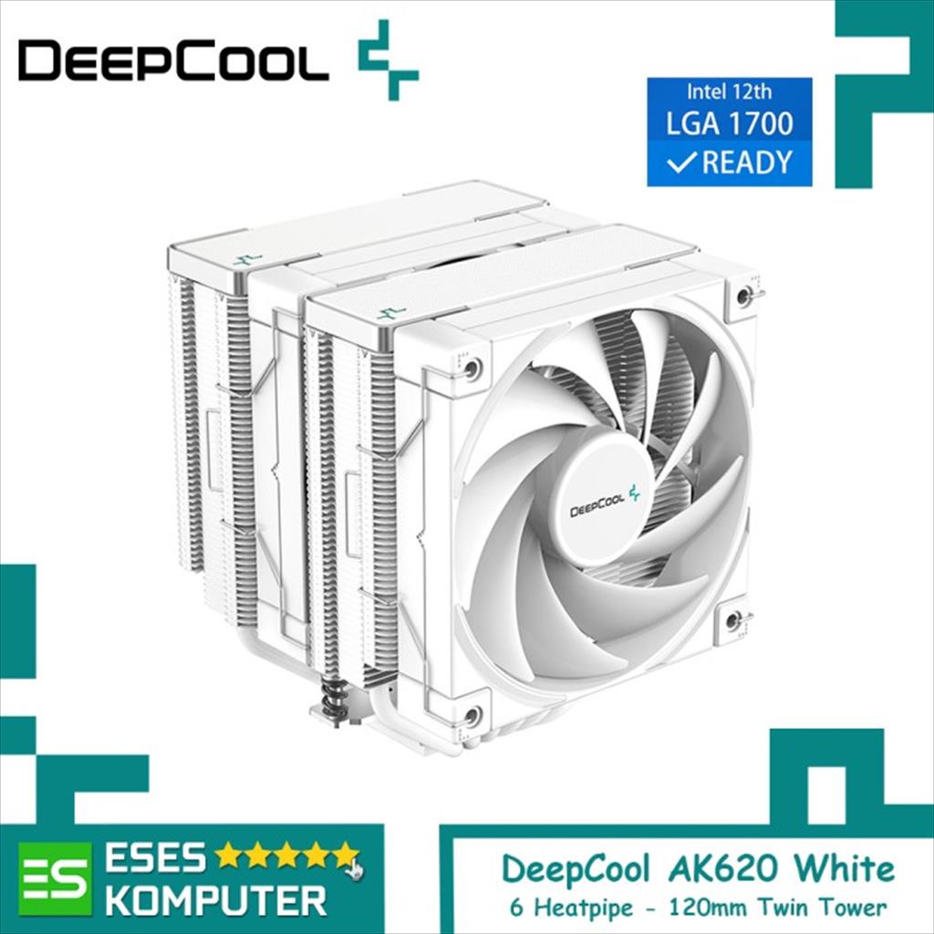 HSF DeepCool AK620 WHITE | Twin Tower 120mm Air CPU Cooler Intel / AMD