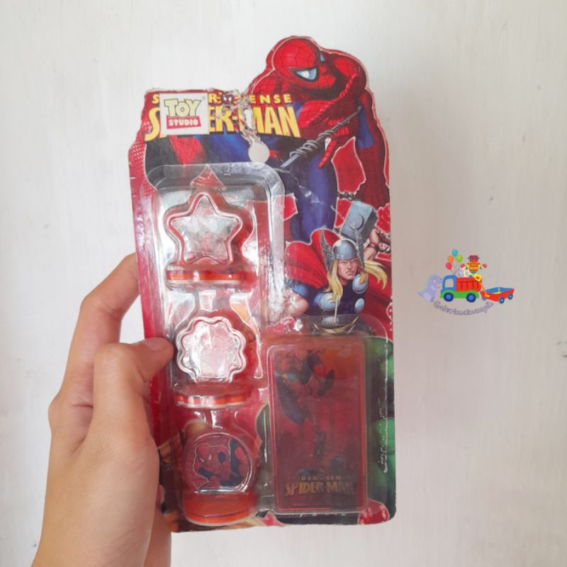 stamp stampel mainan spiderman