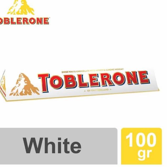 

10.10 sale TOBLERONE WHITE CHOCOLATE WITH HONEY & ALMOND NOUGAT 100 Gram 