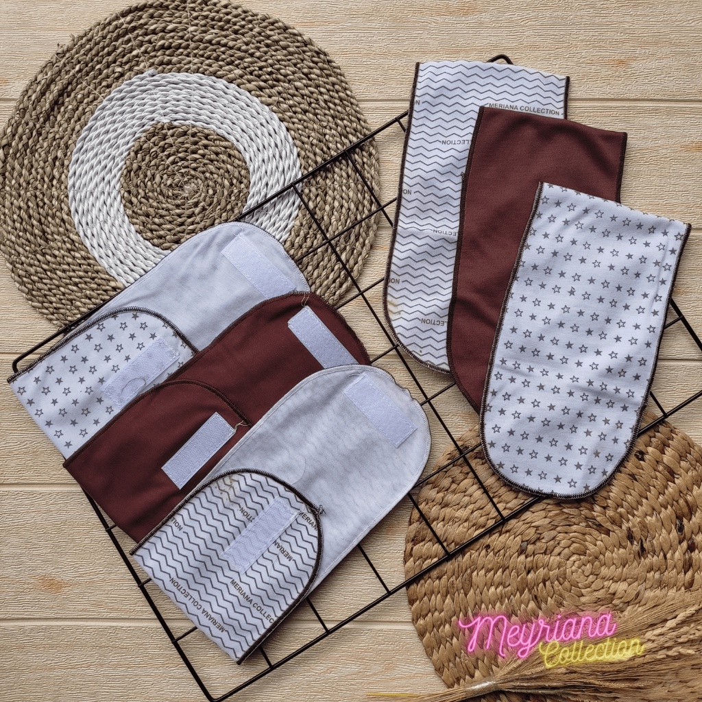 6 PCS 12 PCS Gurita Bayi Rekat / Gurita Perekat Bayi Baru Lahir Seri SABLON Coklat