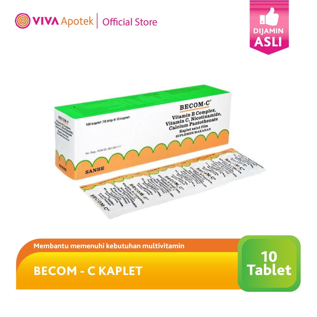 Jual Becom-C Untuk Kebutuhan Multivitamin Tubuh (10 Kaplet) | Shopee ...