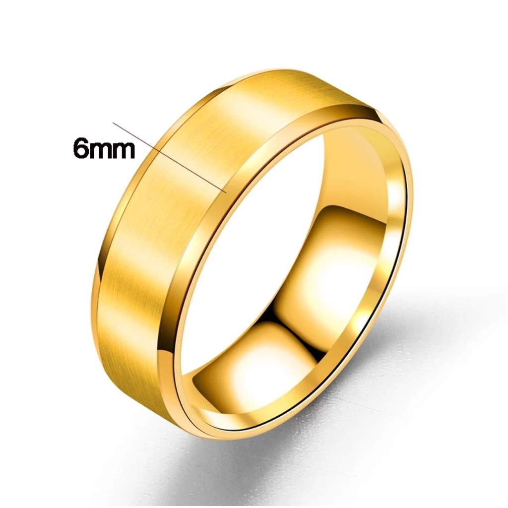 Cincin Unisex Model Poles Tepian Halus Tersedia Warna Gold dan Silver