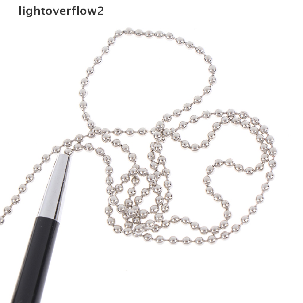 (lightoverflow2) Pulpen Dengan Tali Hitam Bahan metal Untuk Kantor / Sekolah