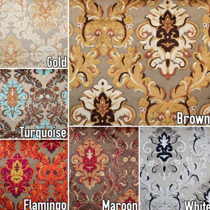 Kain Beludru Sofa / Kursi Jati Ukir Ateja Motif Kembang Klasik- Lagoon