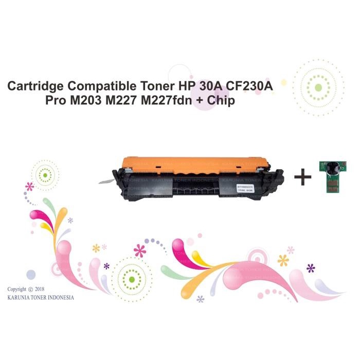 Toner Cartridge Compatible Toner Hp Cf230A 30A M203 M227 M227Fdn Plus Chip