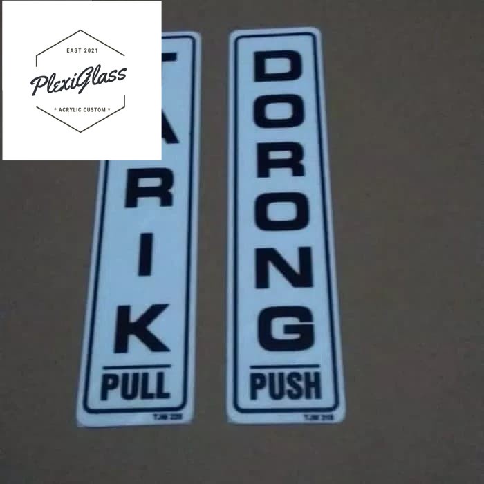 Jual Plat Akrilik Sign Label Acrylic Stiker Petunjuk Tarik Dorong Shopee Indonesia