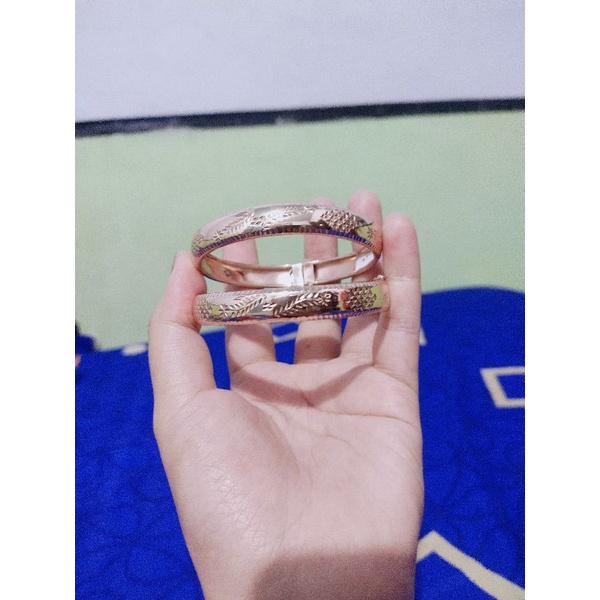 Gelang Bangkok Timbul 3D SWASA lebar 10mm dan 8mm KUNING SELAMANYA