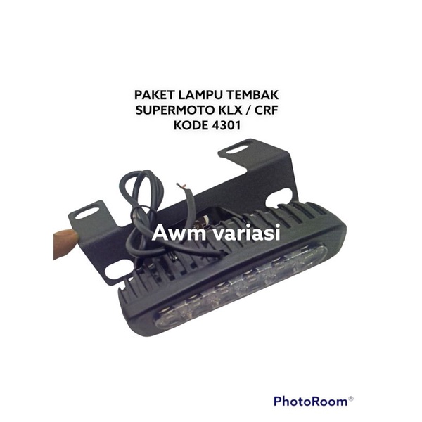 PAKET LAMPU TEMBAK SUPERMOTO PLUS BREKET KLX / CRF