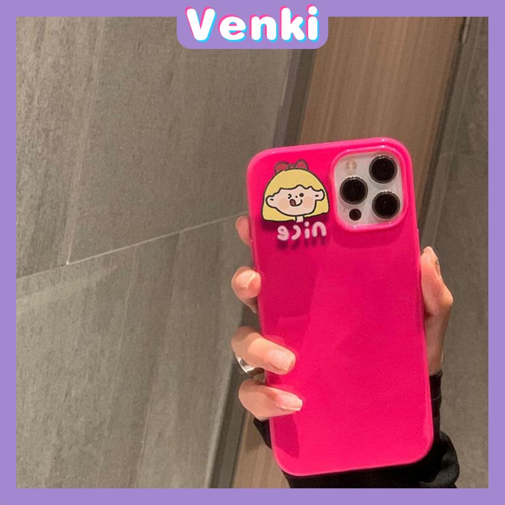 iPhone Case For 14 Series TPU Soft Case Glossy Pink Candy Case Camera Protection Shockproof Cartoon Avatar For iPhone 14 13 12 11 Plus Pro Max 7 Plus X XR