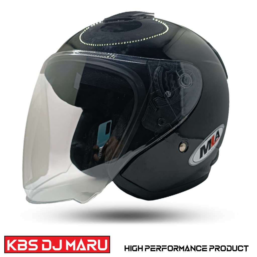 Helm Half Face MLA Polos BLACK GLOSY Untuk Pria Dan Wanita Dewasa SNI COD [PREMIUM QUALITY PRODUCT]