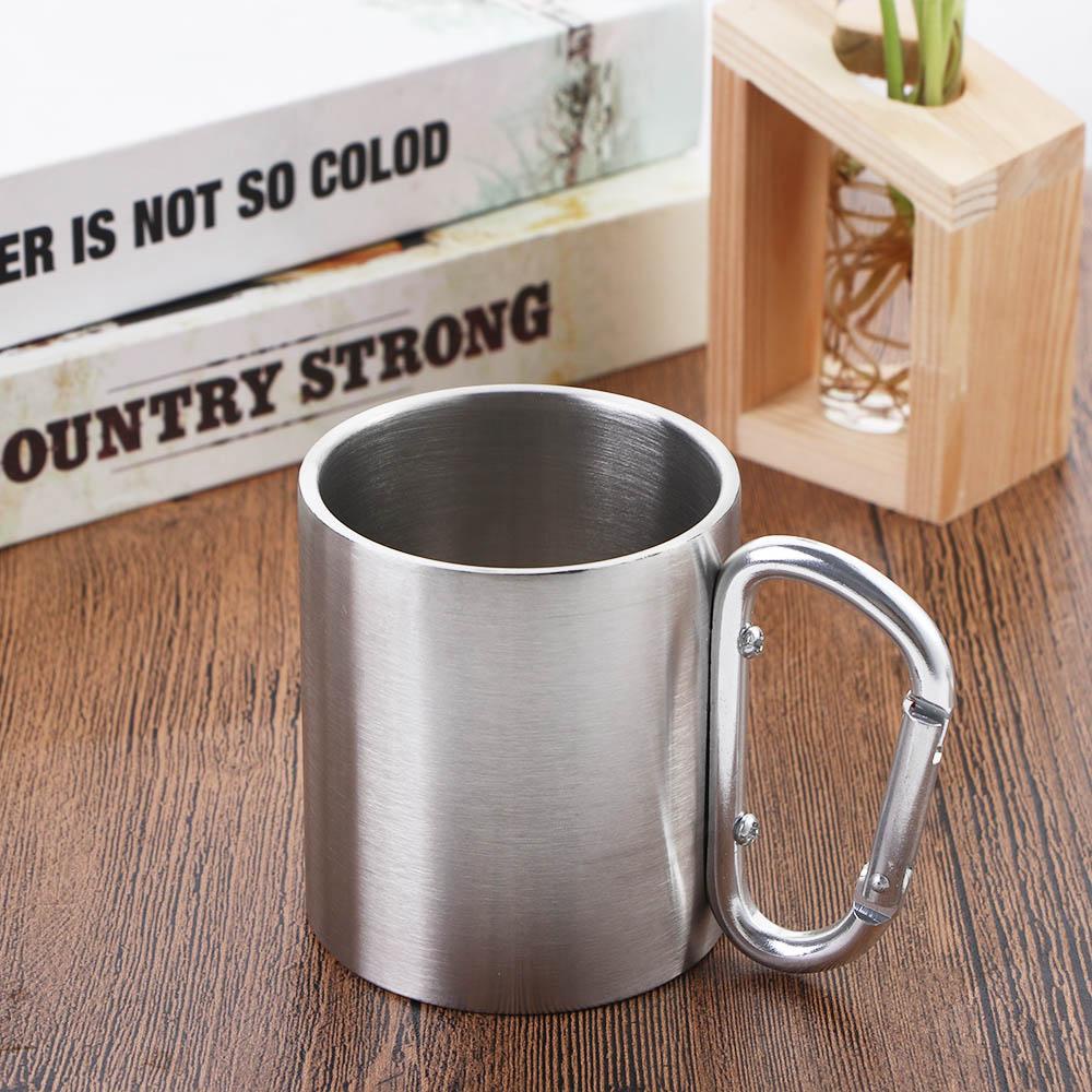 Lanfy Air Teh Mug Portable Traveling Mug Camping Mug Perlengkapan Berkemah Peralatan Makan Cangkir Hiking Stainless Steel Cangkir