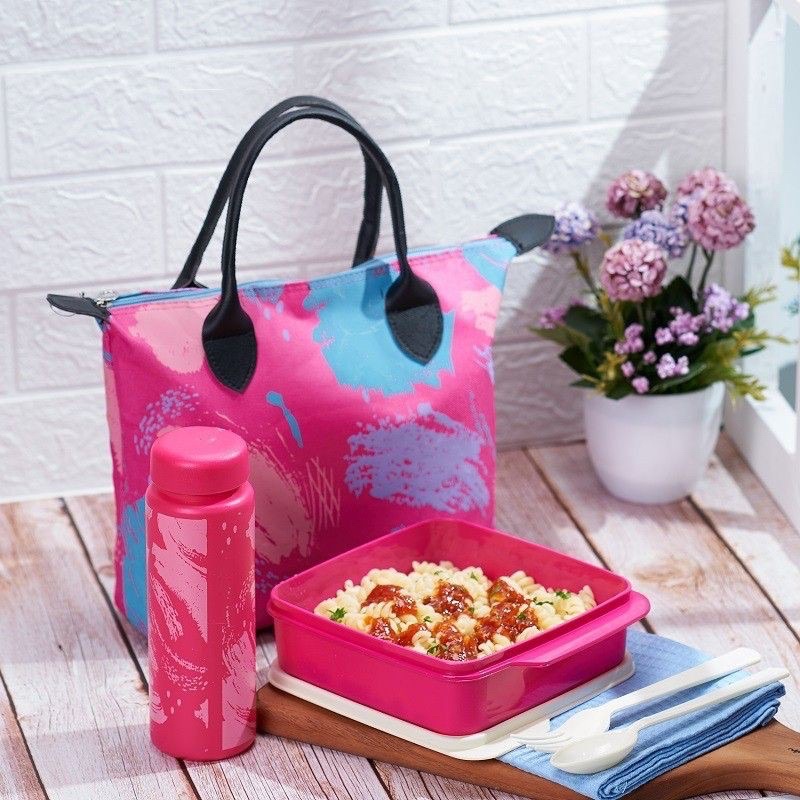 Tempat makan 1set / lunch box / kotak bekal makan tas / tempat makanan