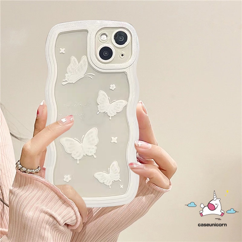 Soft Case TPU Motif Kupu-Kupu Untuk iPhone 11 14 12 13 Pro MAX XR 6 6s 7 8 14 Plus X XS MAX SE 2020