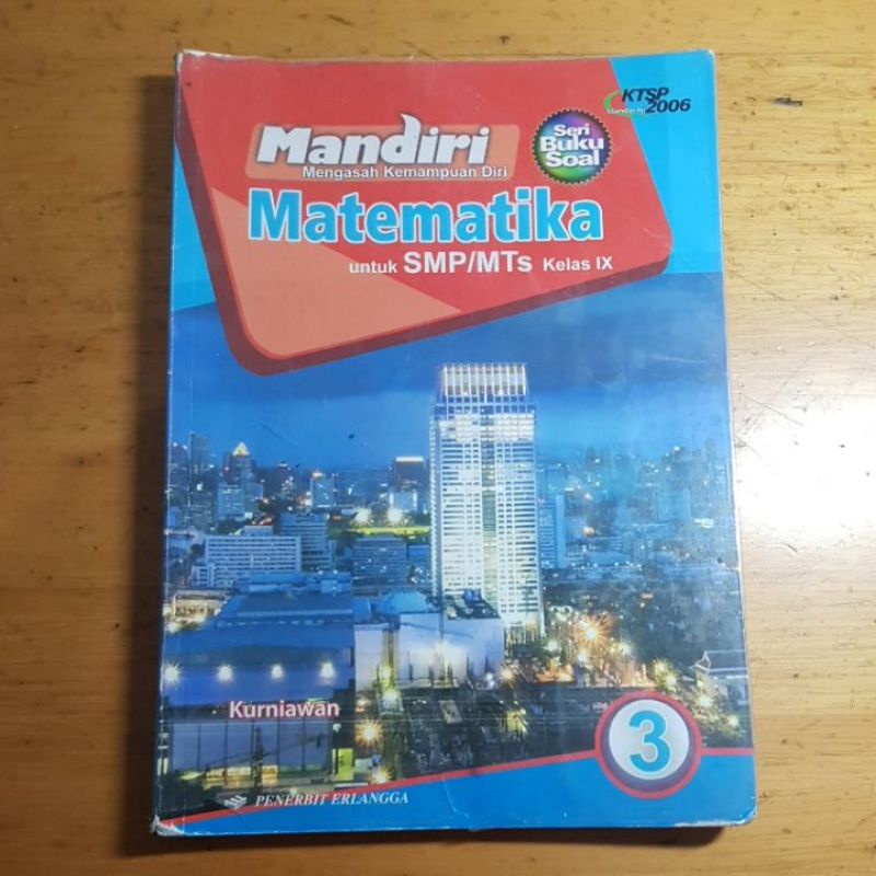Buku Mandiri Matematika kelas 9, IX, Smp, erlangga, Ktsp 2006, Kurniawan.