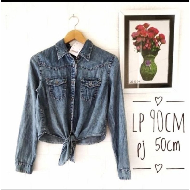 atasan crop jeans dig deep tali