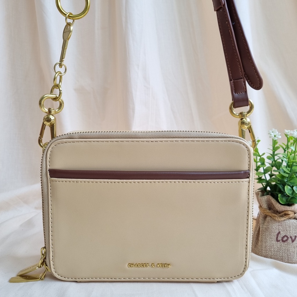 TAS CK DOUBLE ZIP CROSSBODY BAG