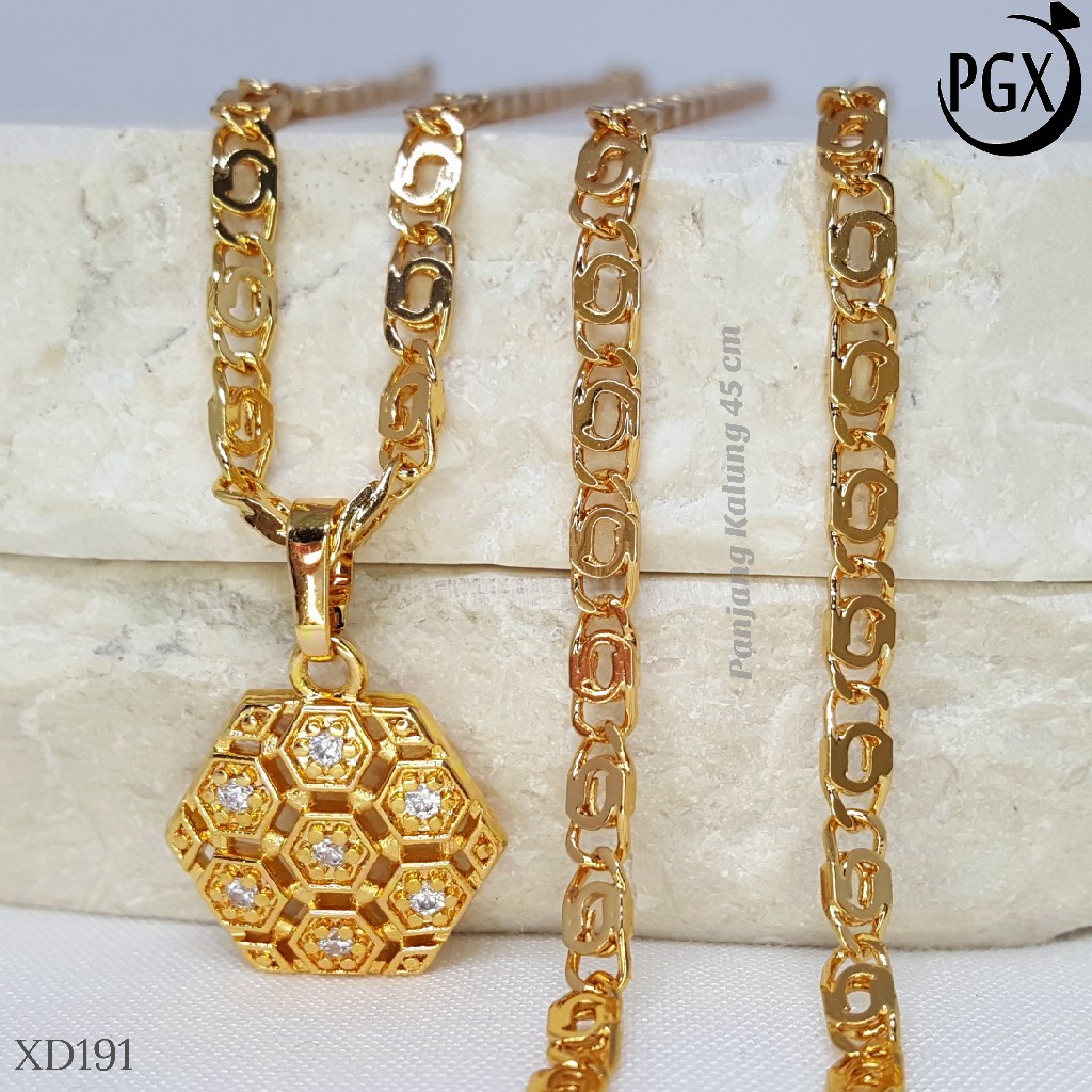 PGX Kalung Wanita Xuping Aksesoris Fashion Perhiasan Lapis Emas XD191