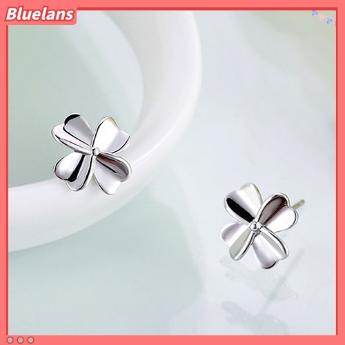 Bluelans Women Cute Flower Earrings 925 Sterling Silver Ear Studs Wedding Jewelry