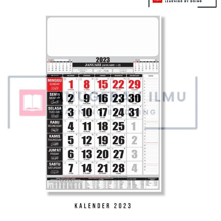 わ Kalender Nasional 2023 / Kalender A3 / Kalender 33x48 cm / Kalender Polos / Kalender Dinding / Kal