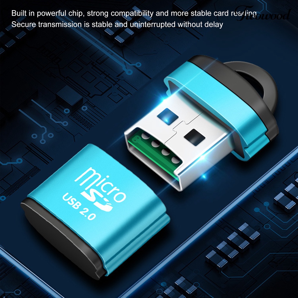 Twowood Card Reader TF USB Portable Bahan Aluminum Alloy Kecepatan Tinggi Untuk Komputer