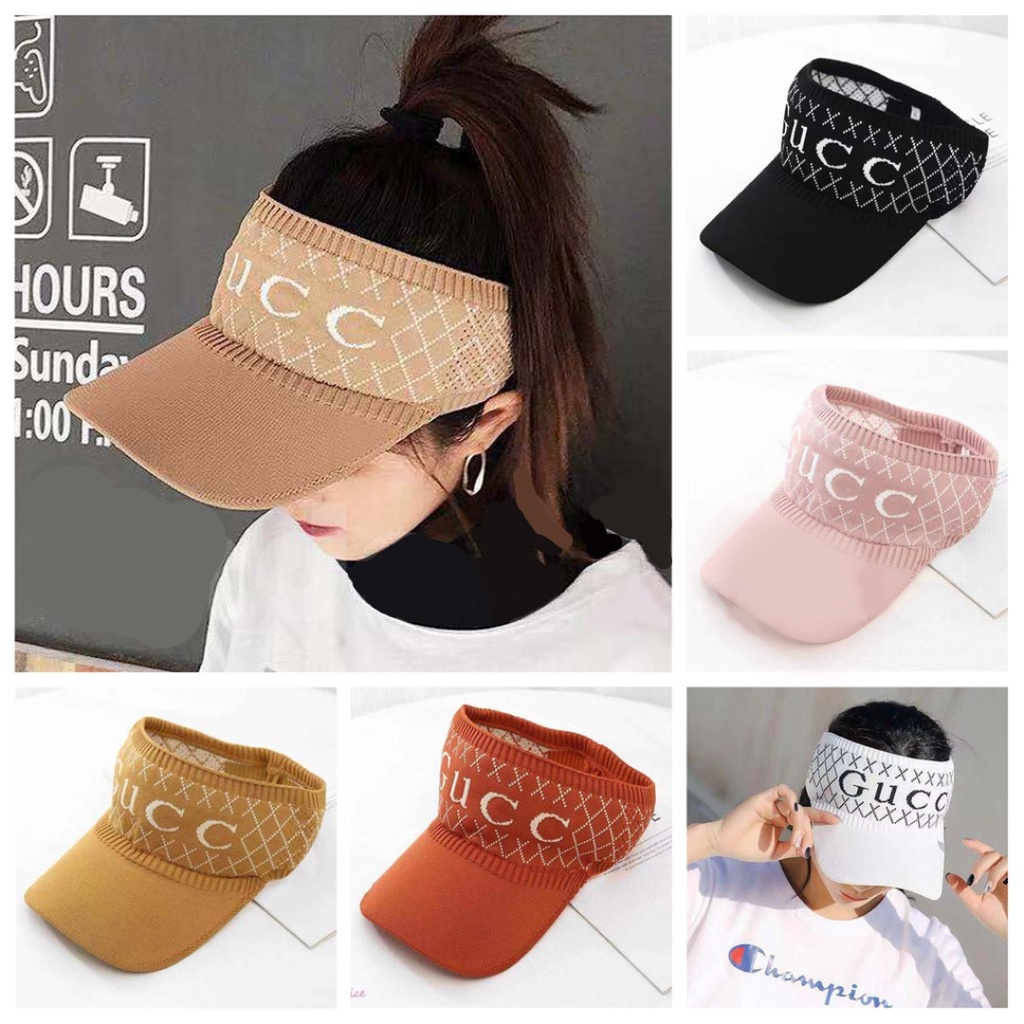 Topi Musim Panas Kosong Atas Perlindungan Matahari Matahari UV Knit Cap Visor Baseball