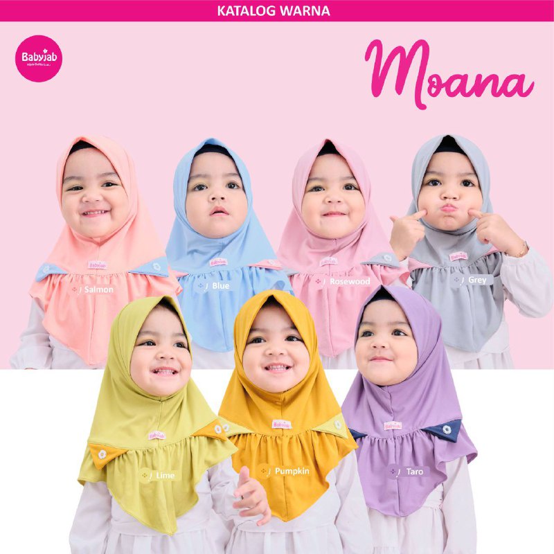 Babyjab Moana Hijab Anak Lucu Perempuan - Baby Jab Jilbab Cewek Usia 1 2 3 4 5 6 7 Tahun