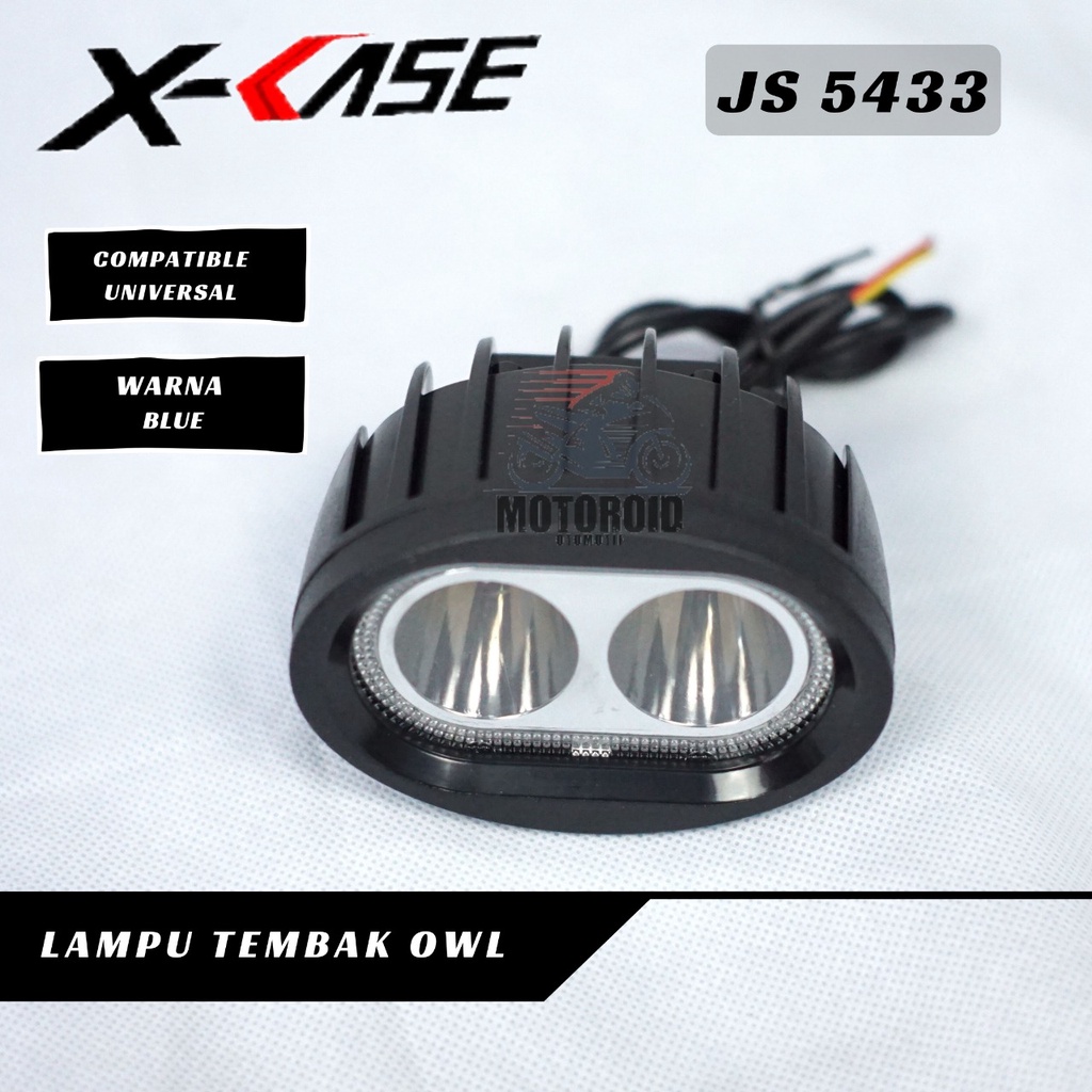 LAMPU STROLOW 2 MATA HIGH KEDIP FLASH AND STAY LED LENSA TEMBAK SOROT DEPAN MOTOR