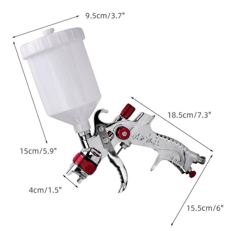 HVLP Air Spray Gun Kit 3Nozzles Paint Touch Up Gravity Feed Low Pressure Sprayer Kit Pistol Semprot Udara