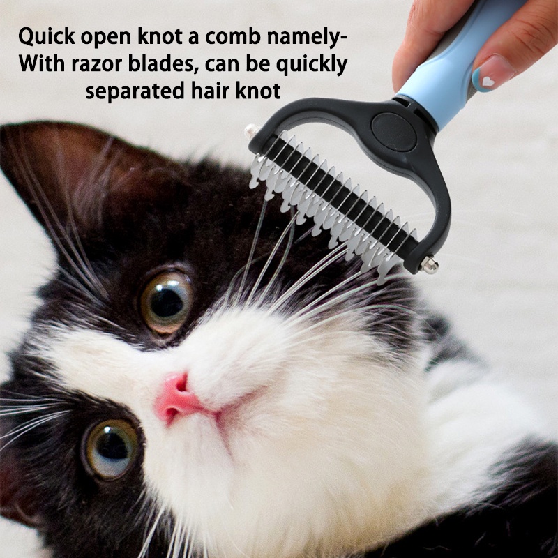 【Double Head】Pet Hair Removal Comb/Sisir Sikat Slicker Bulu Rambut Kucing Anjing/Sisir Kucing Anjing