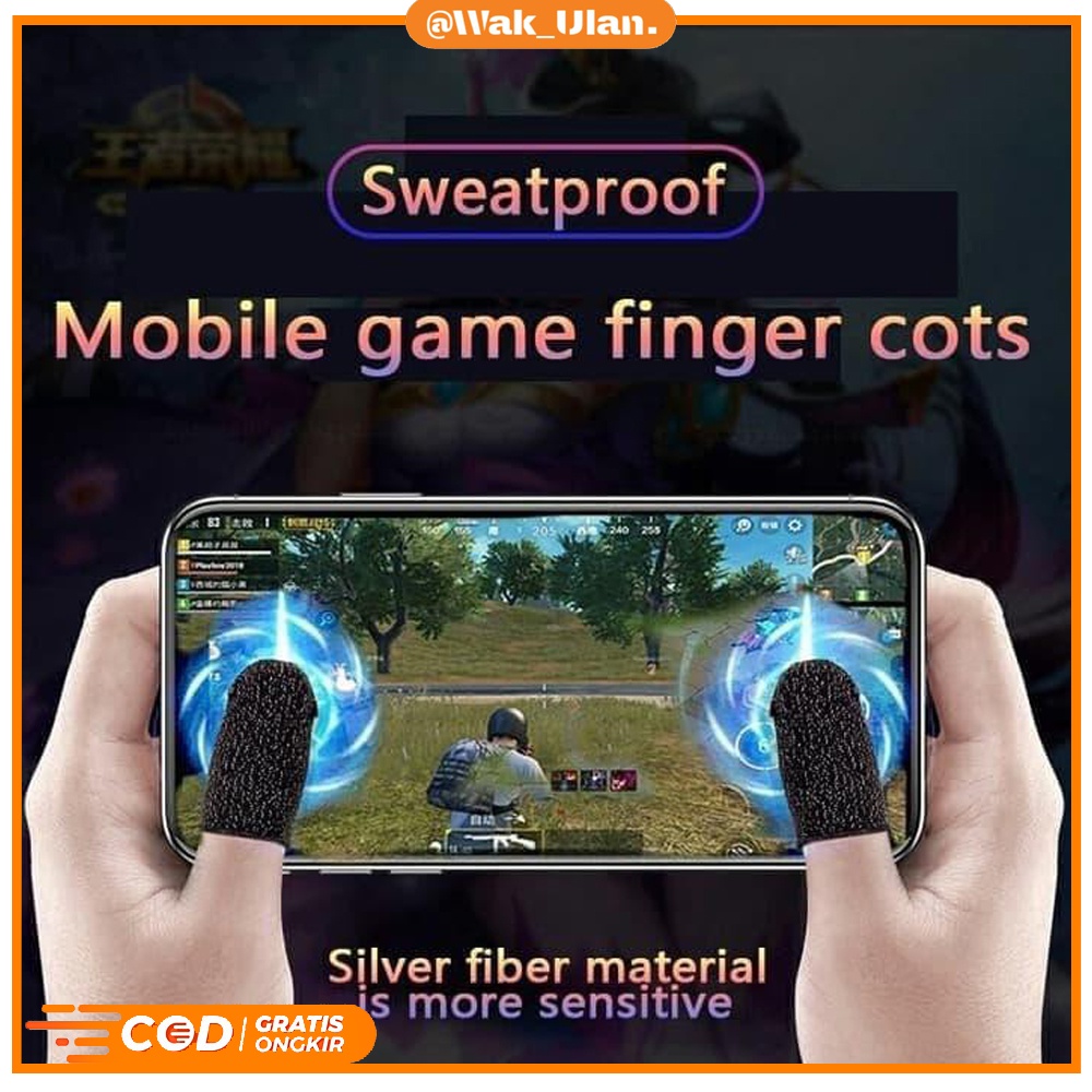 Finger Cots Sarung Tangan Jempol Anti Basah 2Pcs 1 Pasang For Game AOV ML PUBG FF mobile gaming