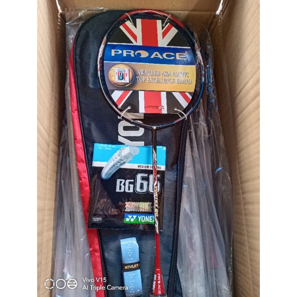 Raket Badmonton Pro Ace Vortex 80 Original Full Set