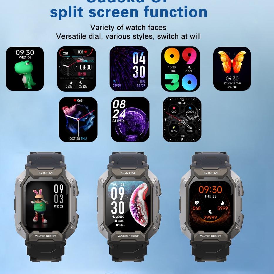 Lariiss--【✨LOKAL 2022 NEW 】Jam Tangan 5ATM Jam Pintar Pria Waterproof Sport Blood Smart Watch Men Fi