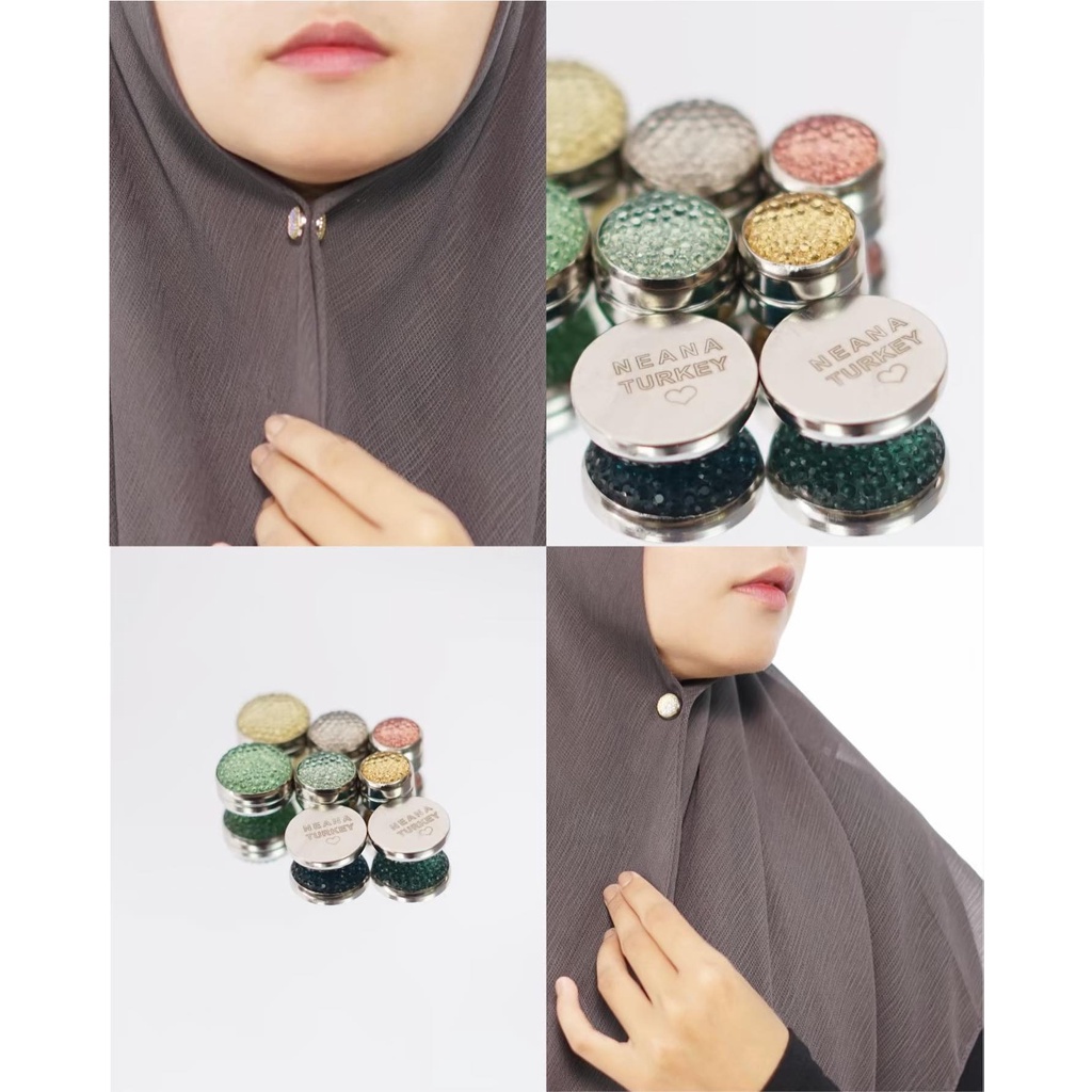 Paket hemat klip hijab dan magnet ori turki