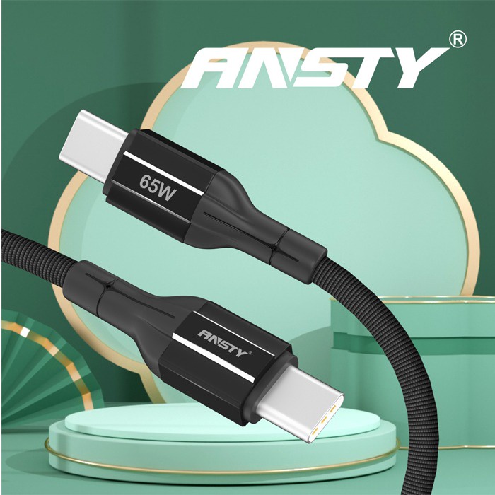 ANSTY S-032-PT KABEL DATA 65W SUPER FAST CHARGING TIPE C TO TIPE C