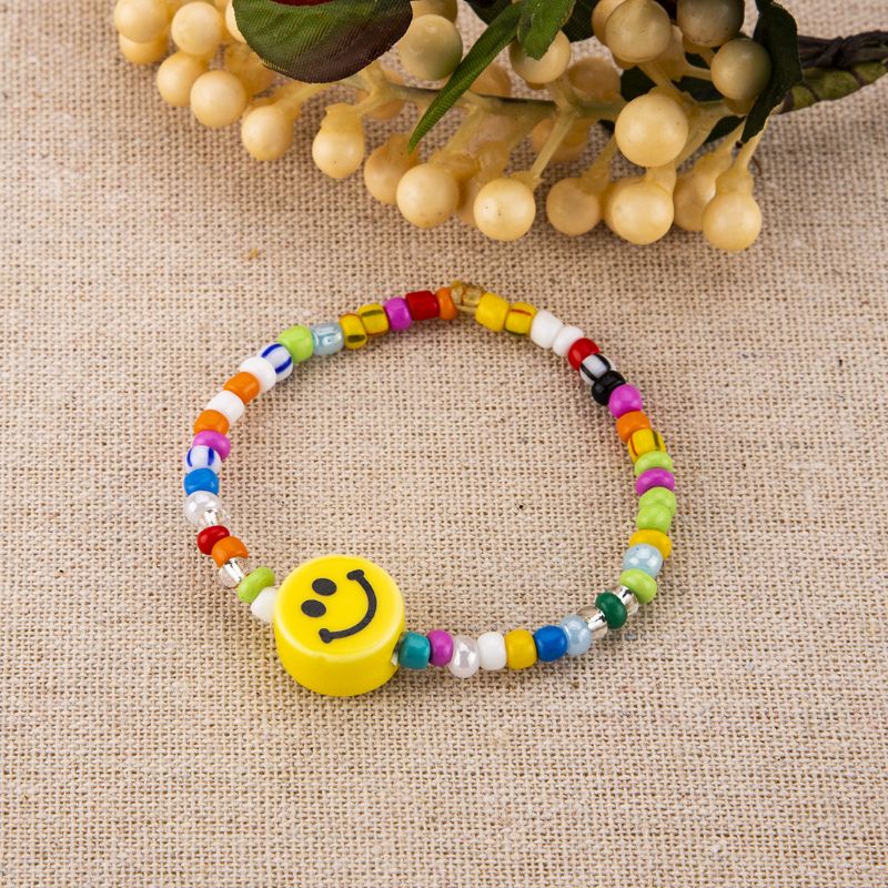 Gelang Manik Wanita Rainbow Smile Mix Beads Warna Campur Pelangi Bohemian Fancy