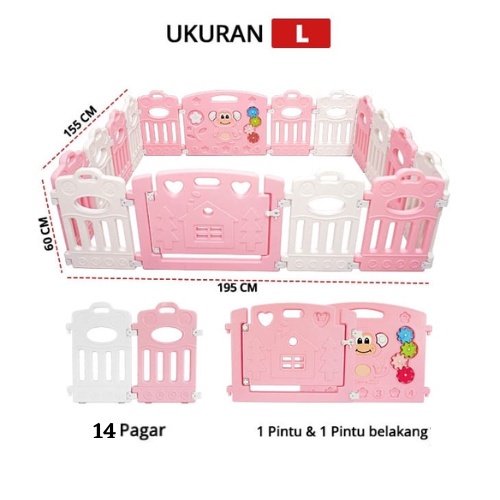 Pagar Anak Pagar Bayi Babyfence Import Kokoh Bisa Dilipat Motif Bulan Bintang Play fence